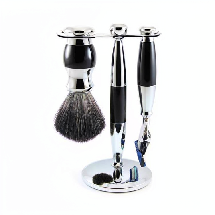 Fusion Chrome Plated with Colors Shaving Set – Premium Men’s Wet Shaving Kit
