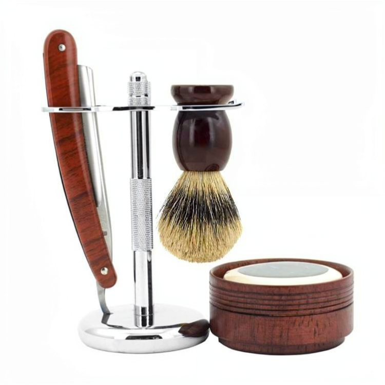 Wooden Straight Razor Shaving Set