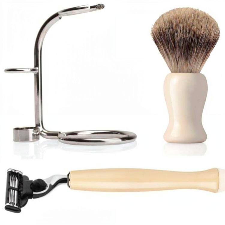 Shave Brush Bowl Set with Cartridge Razor – Complete Traditional Wet Shaving Kit