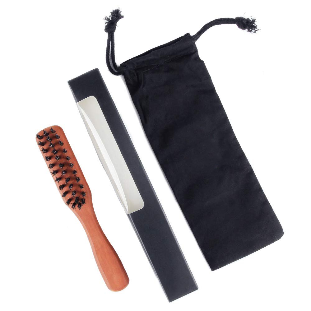 Boar Bristle Beard and Mustache Brush with Handle - Image 5