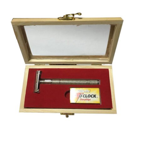 Wooden Razor Box for DE Safety & Cartridge Razors – Premium Storage Case