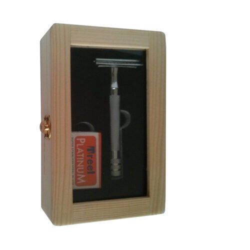 Wooden Razor Box for DE Safety & Cartridge Razors – Premium Storage Case