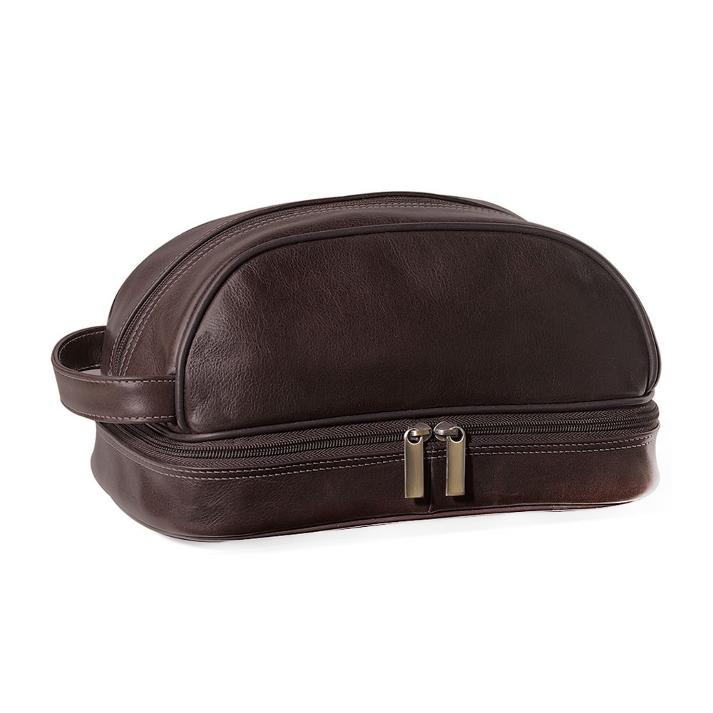 Chocolate Leather Toiletry Bags