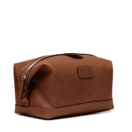 Full Grain Leather Toiletry Bag – Premium Travel Wash Bag for Men & Women