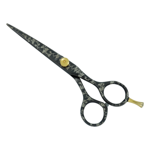 Leo Beauty Pro Black Paper Coated Barber Hair Cutting Scissors