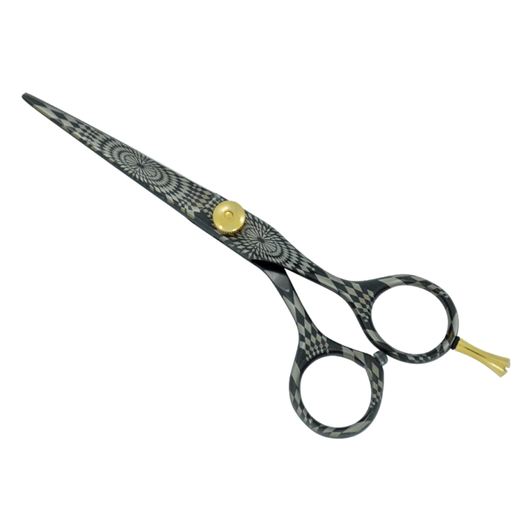 Leo Beauty Pro Black Paper Coated Barber Hair Cutting Scissors