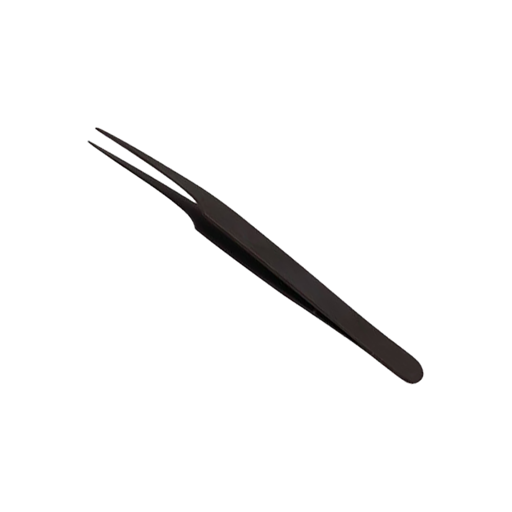 Leo Beauty Pro Black Plasma Coated Eyelash Extension Tweezers Set
