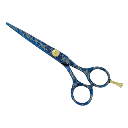 Leo Beauty Pro Blue Paper Coated Barber Hair Cutting Scissors