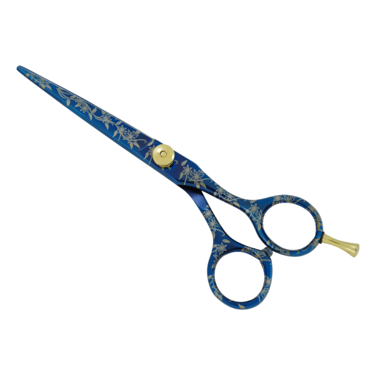 Leo Beauty Pro Blue Paper Coated Barber Hair Cutting Scissors