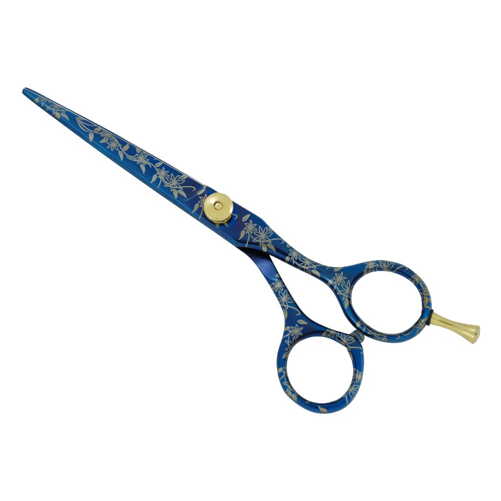 Leo Beauty Pro Blue Paper Coated Barber Hair Cutting Scissors