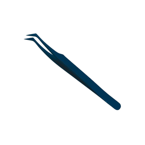 Leo Beauty Pro Blue Plasma Coated Eyelash Extension Tweezers Set