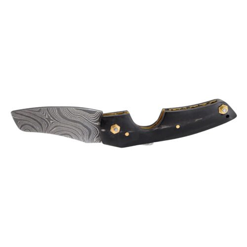 Leo Beauty Pro Damascus Cigar Cutter Knife Horn Handle