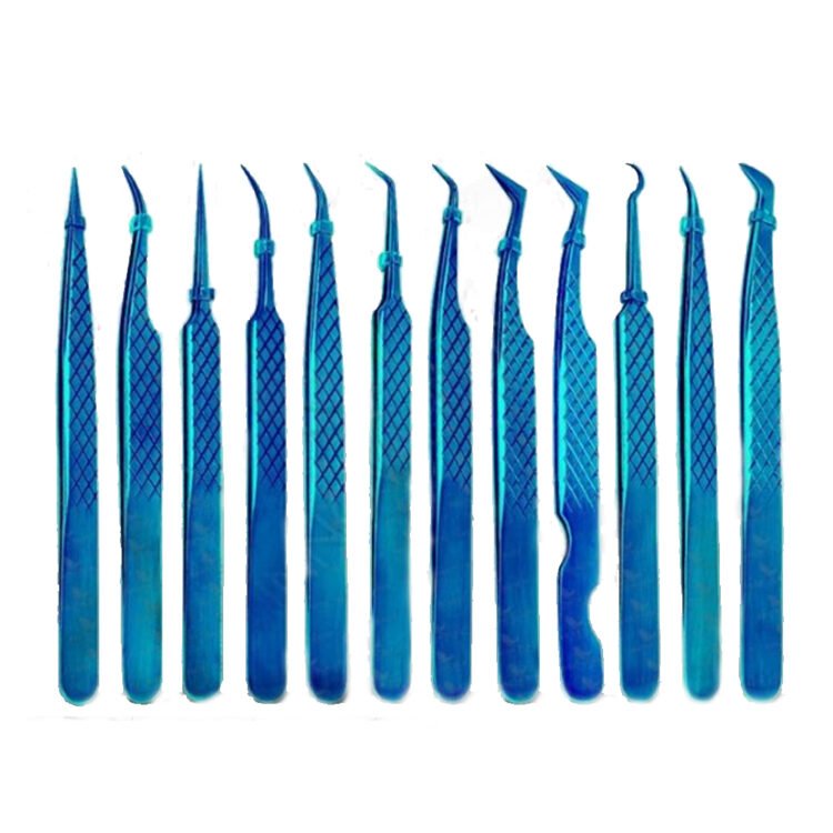 Leo Beauty Pro Diamond Grip Plasma Blue Eyelash Tweezer kit