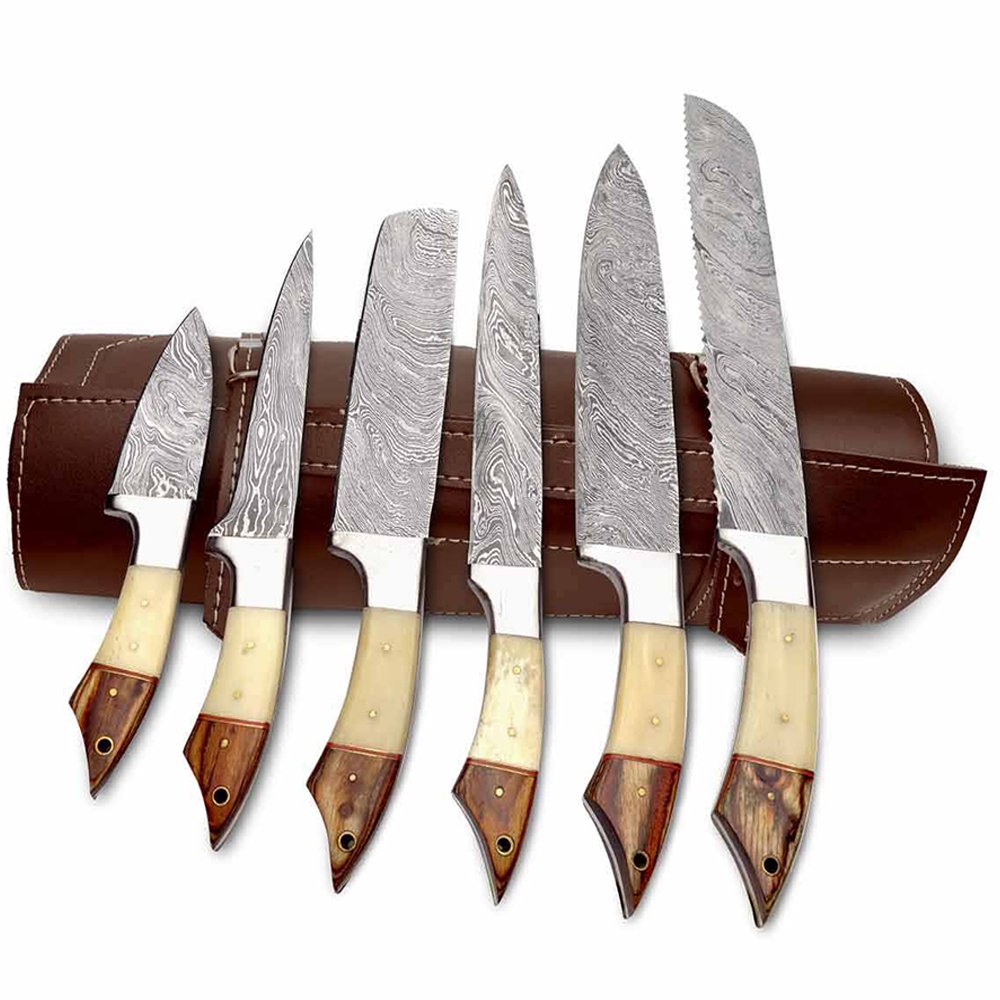 Leo Beauty Pro Kitchen Knife Set with Bone Handle