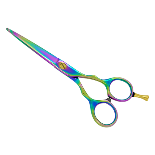 Multi-Color Barber Hair Cutting Scissors and Shears LBP-3035 with rainbow titanium finish