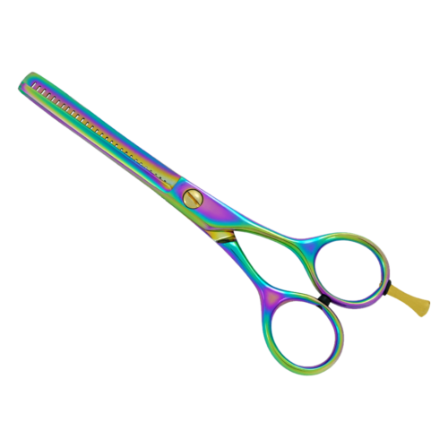 Multi-Color Barber Hair Scissors and Shears LBP-3033 with rainbow titanium coating