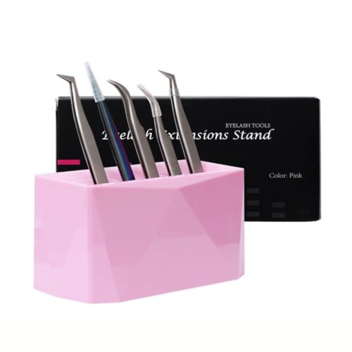 Pink Eyelash Extension Tweezers Stand LBP-6300-2 product display