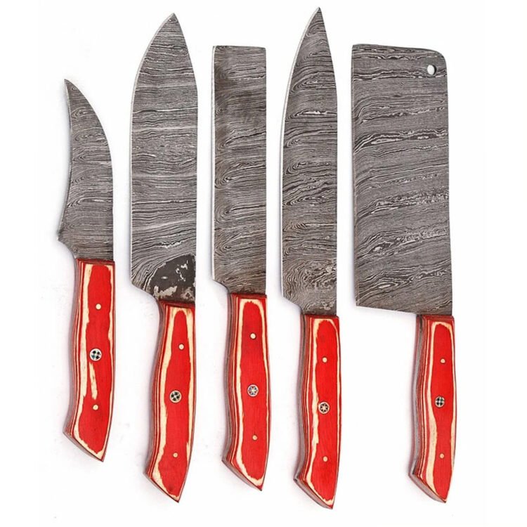 Leo Beauty Pro Premium Handmade Damascus Steel Chef Knife Set