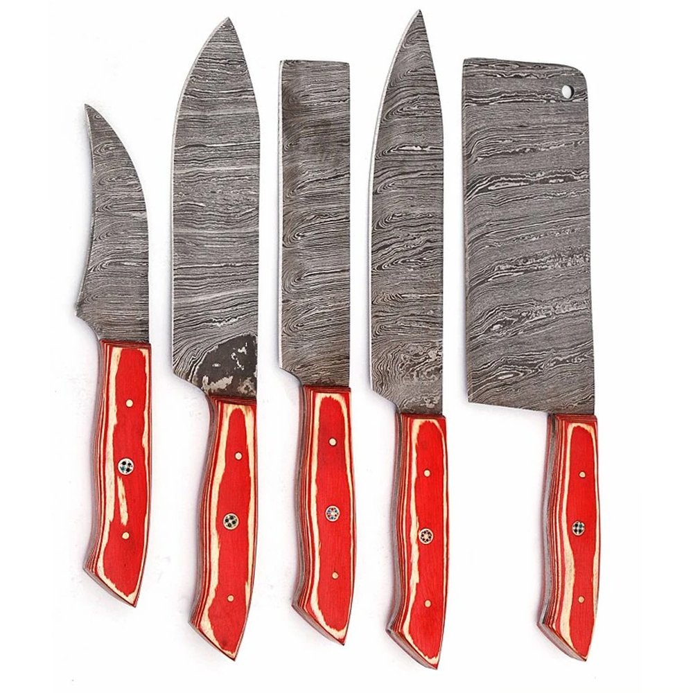 Leo Beauty Pro Premium Handmade Damascus Steel Chef Knife Set