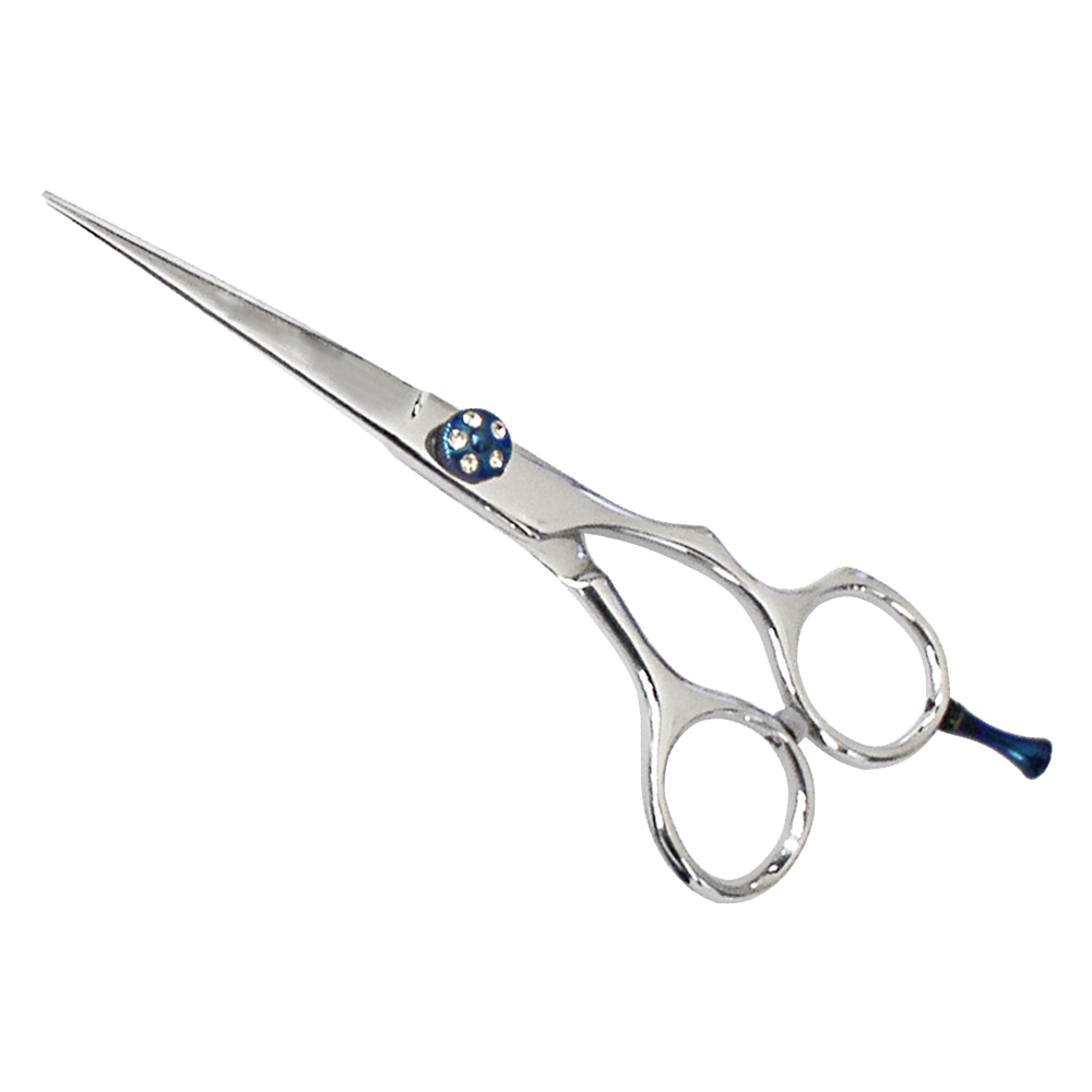 Ergonomic offset handle and adjustable tension screw on Pro Barber Hair Scissors and Shears LBP-3030