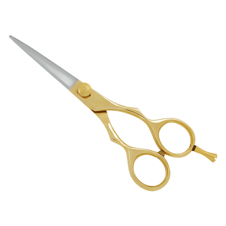 Ultra-sharp convex razor edge blade on Pro Gold Barber Hair Scissors and Shears LBP-3031