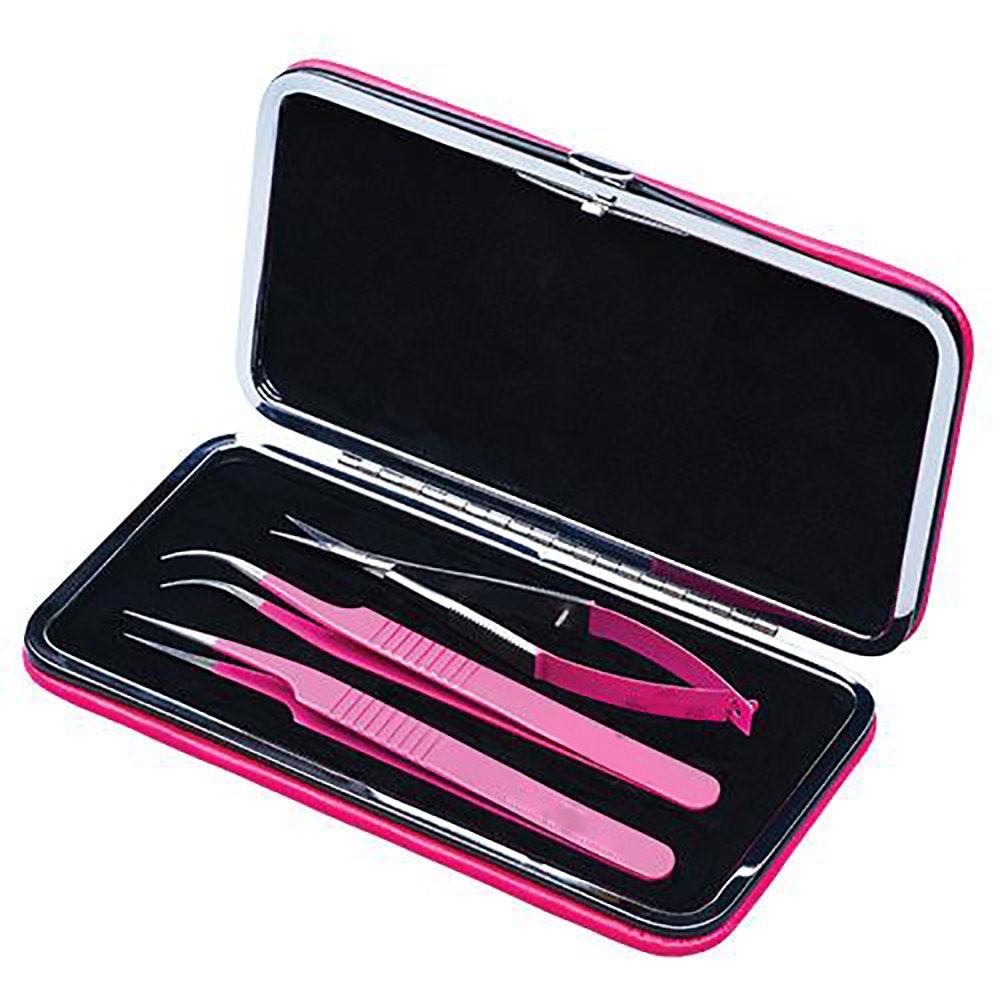 Leo Beauty Pro Eyelash Extension Tweezers and Scissor with Magnetic Kit