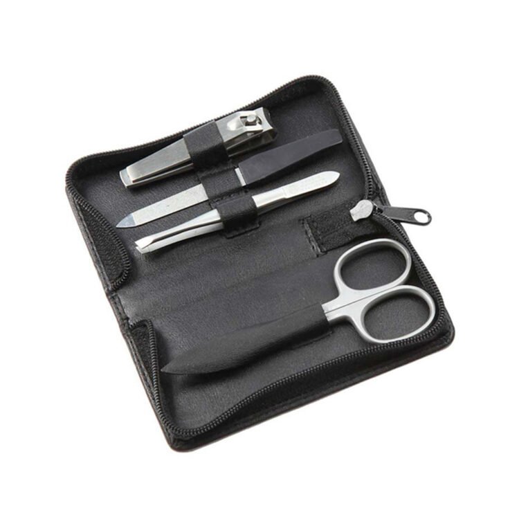 Leo Beauty Pro Manicure Nail Care 4 Piece Leather Kit